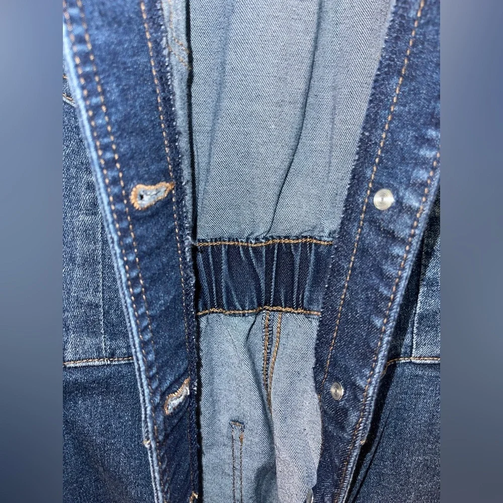 Celebrity Pink Denim Puff Sleeve Jumpsuit - Picture 4 of 9